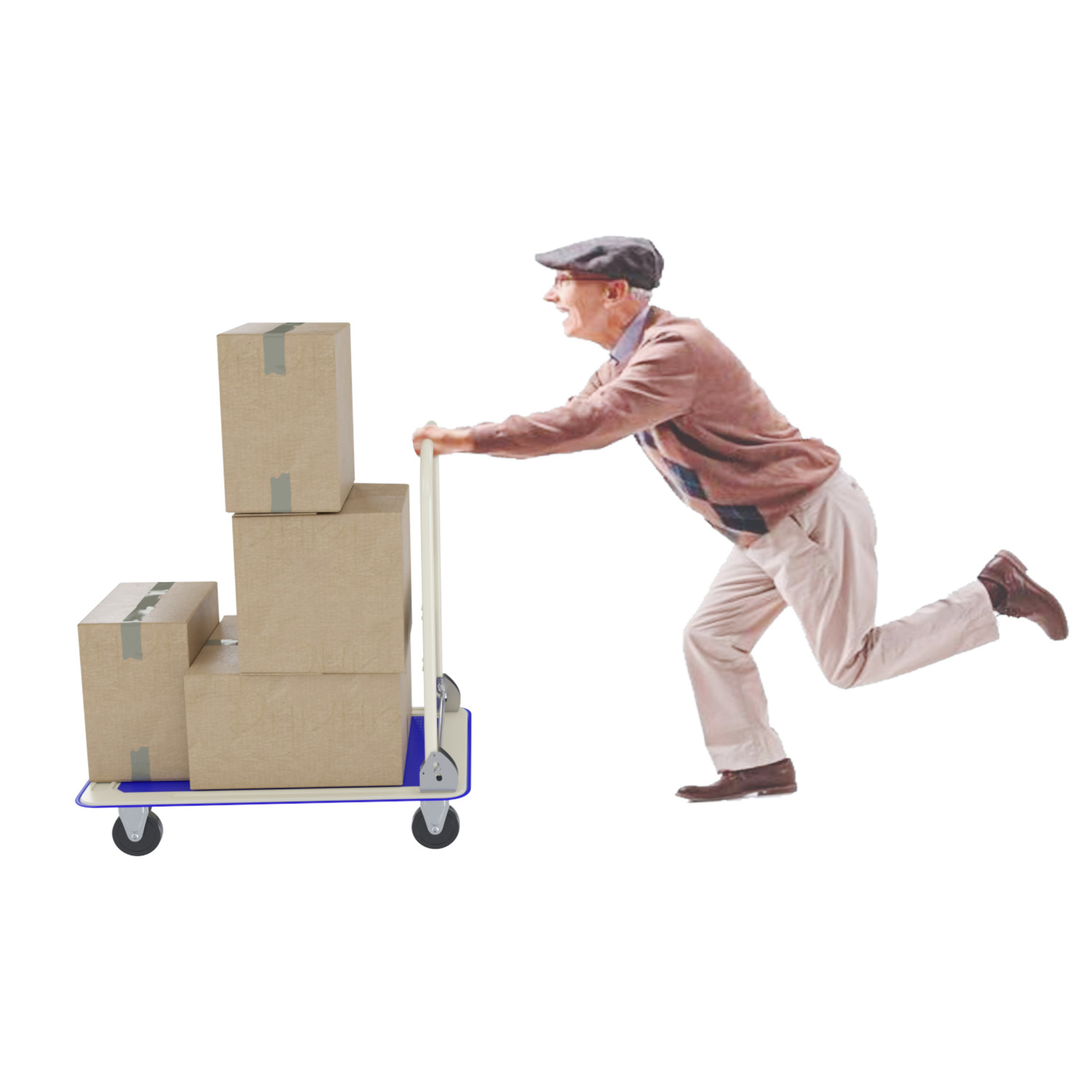 Carrello Richiudibile Pieghevole Portata 150 Kg 4 Ruote Carrellino Trasportatore Pianale Acciaio Antiscivolo Portapacchi Trasporto 82 x 48 x 72 Cm Blu