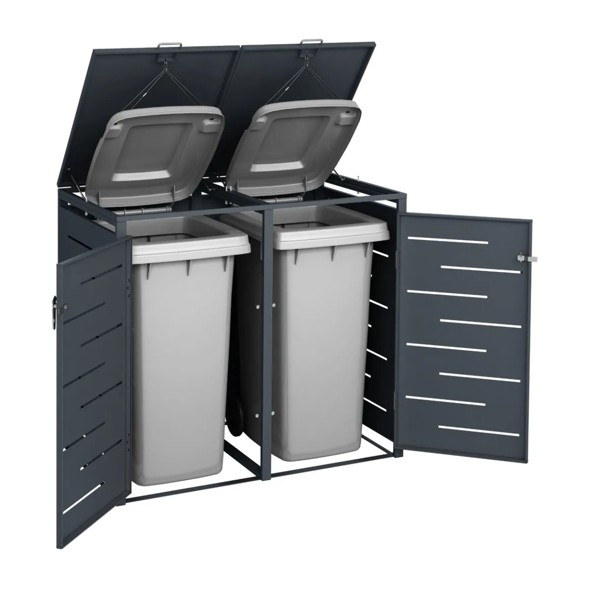 Abri cache poubelle double - 2 x 240L - anthracite