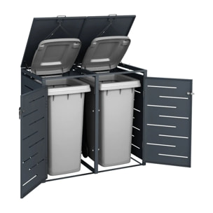 Abri cache poubelle double - 2 x 240L - anthracite