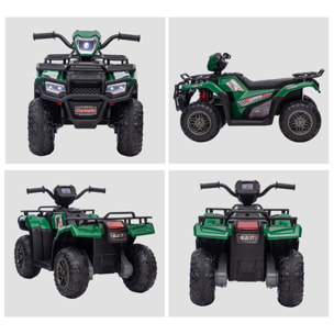 Quad électrique enfant 12V 2 moteurs vitesse 2-4Km/h effets lumineux sonores vert