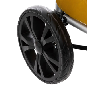 Chariot de course pliable 2 roues "Modern Color" jaune moutarde
