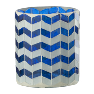 J-Line Chandelier - verre - bleu/blanc - medium