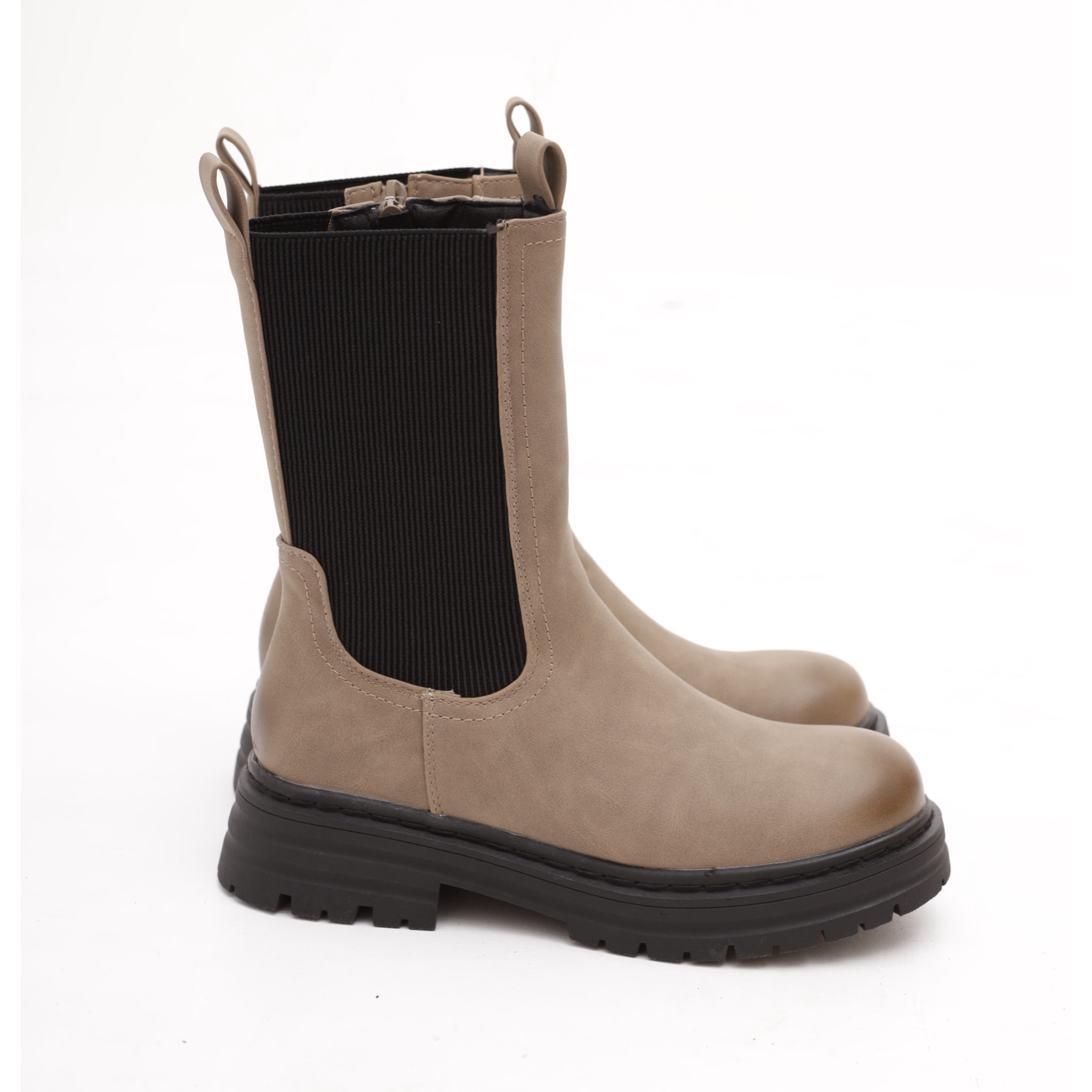 STIVALETTO ELASTICO E ZIP TORTORA