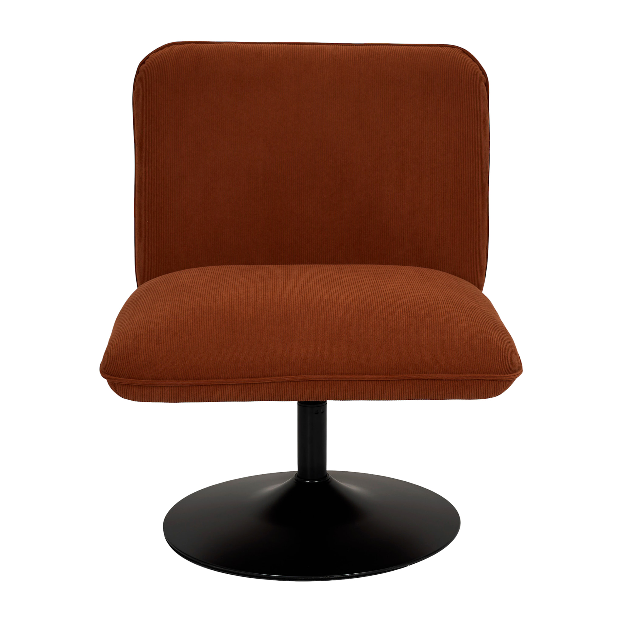 Fauteuil - HOME DECO FACTORY - Jules - Velours Côtelé - Pivotant - Rouge