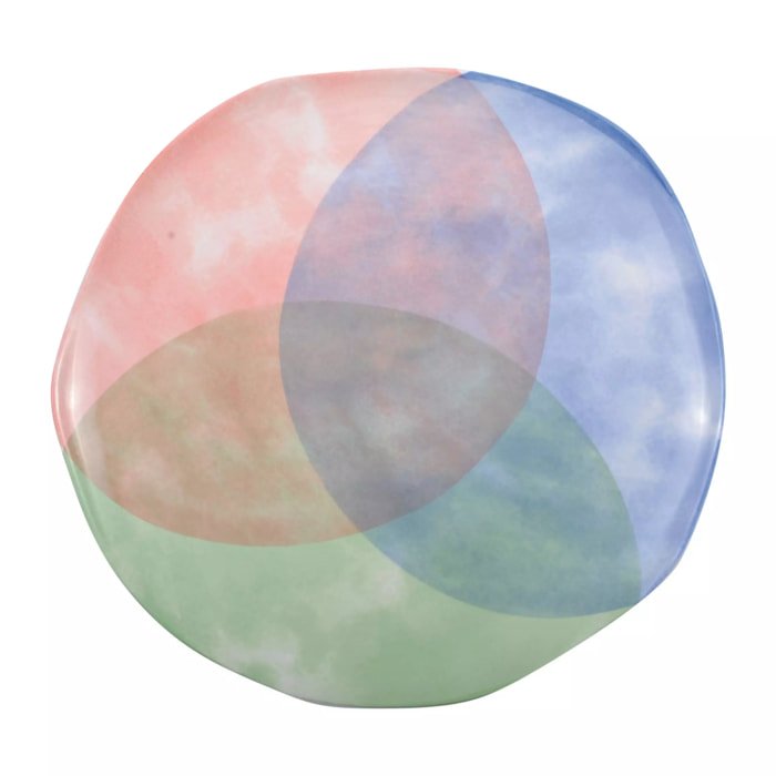 Lot de 6 ASSIETTE PLATE TRICOLORE-PARADISE