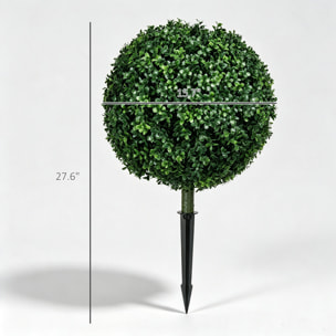 Lot de 2 plantes artificielles 70 cm boules de buis