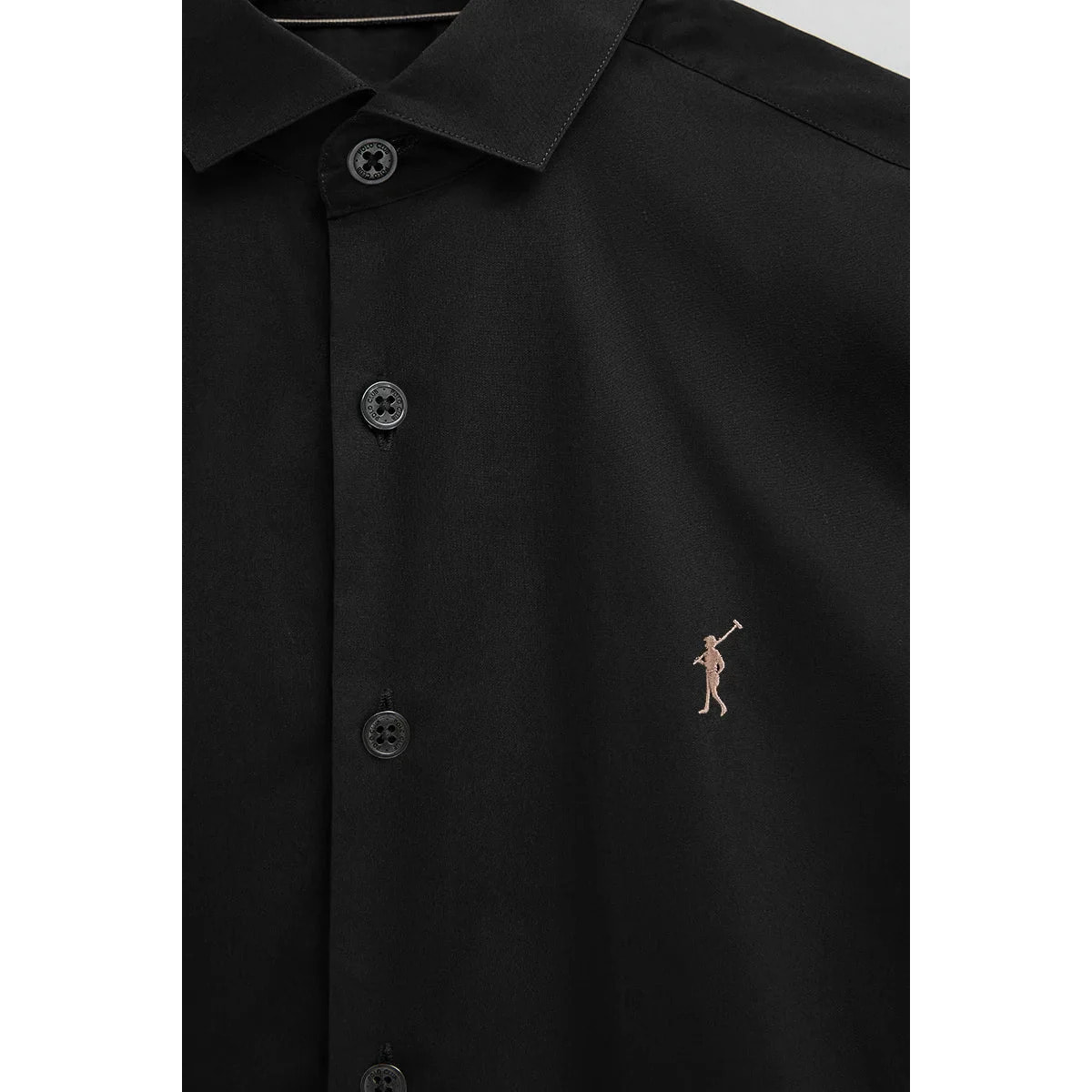Camicia nera slim fit con logo Rigby Go