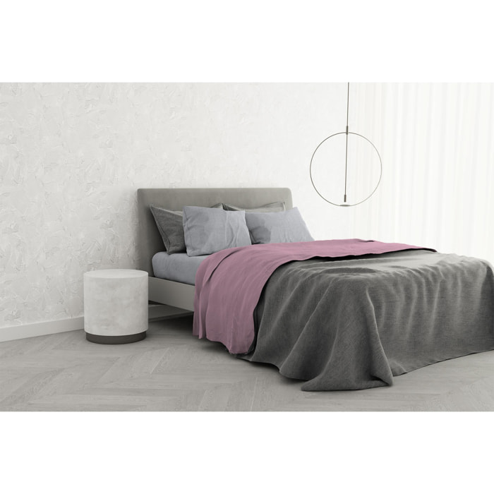 COMPLETO LETTO TRENDY CHIC MADE IN ITALY COTONE- ROSA MATRIMONIALE