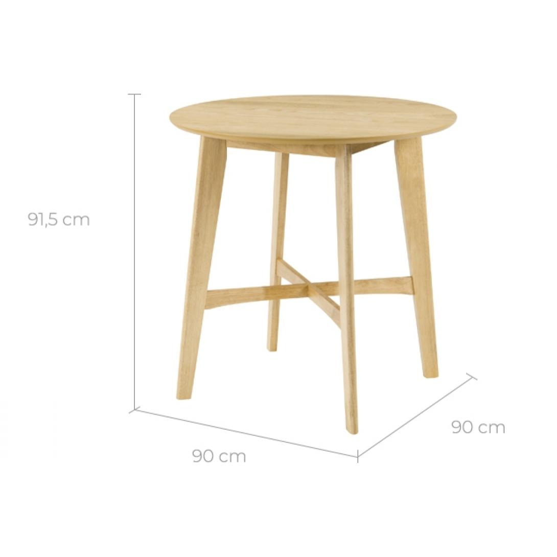 Table de bar ronde Noto 4 personnes en bois clair D90 cm