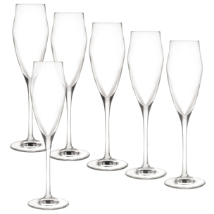 Set 6 copas flauta 18,2 cl cristal Masterpro