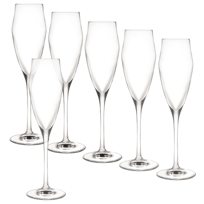 Set 6 copas flauta 18,2 cl cristal Masterpro