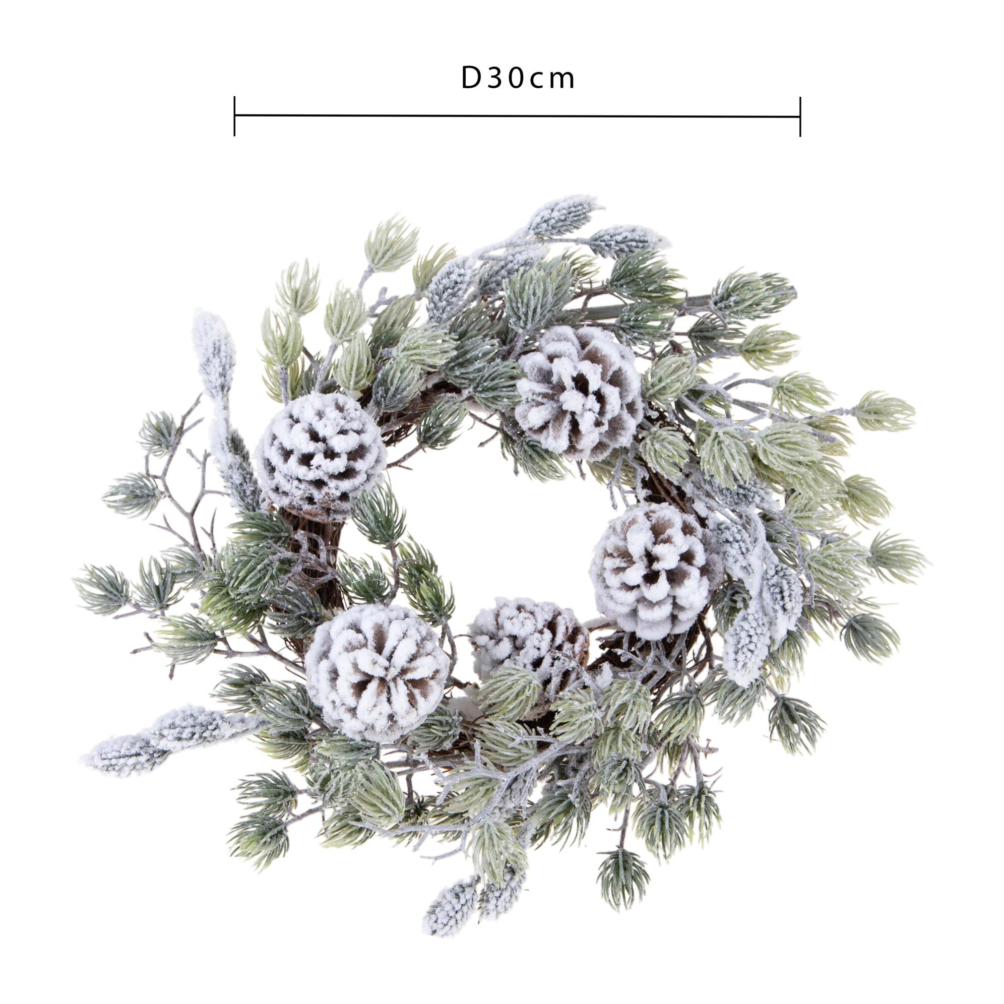 Corona natalizia - Pezzi 2 - 30xH11x30cm - Bianchi Dino SpA