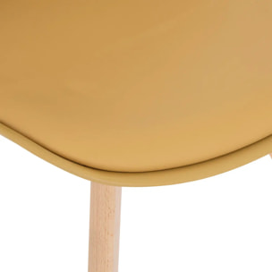 Chaise "Baya" - pieds en hêtre - jaune ocre