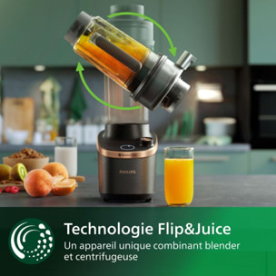 Blender PHILIPS HR3770/00 Flip&Juice 2-1 avec extracteur de jus Série 7000 2L, 1500W