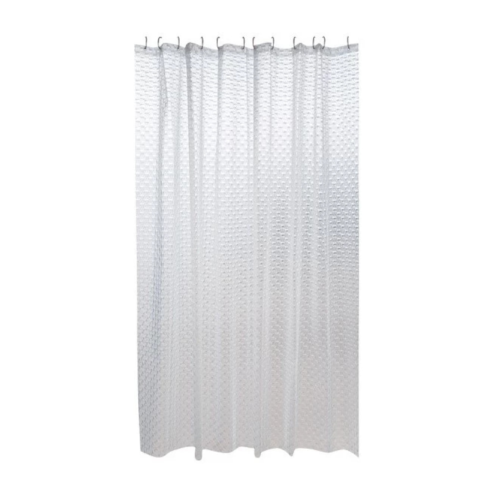 Rideau de douche EVA CORK 180x200cm QUALITà PREMIUM Transparent  - Anneaux inclus MSV