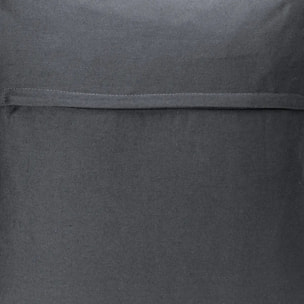 Coussin déhoussable coton gris ardoise 38x38cm