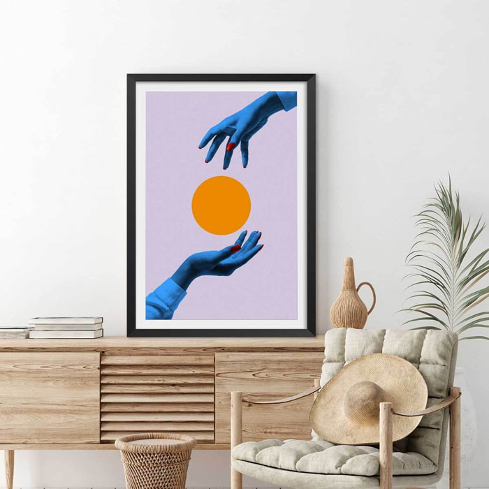 Affiche vintage Magie et levitation Affiche + cadre en bois - Noir