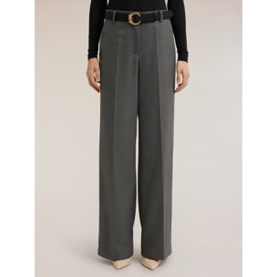 Motivi - Pantalones palazzo de franela - Gris