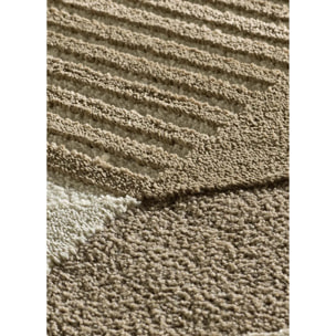 MELFI Alfombra geométrica con relieve en tonos cobrizos, varias medidas disponibles