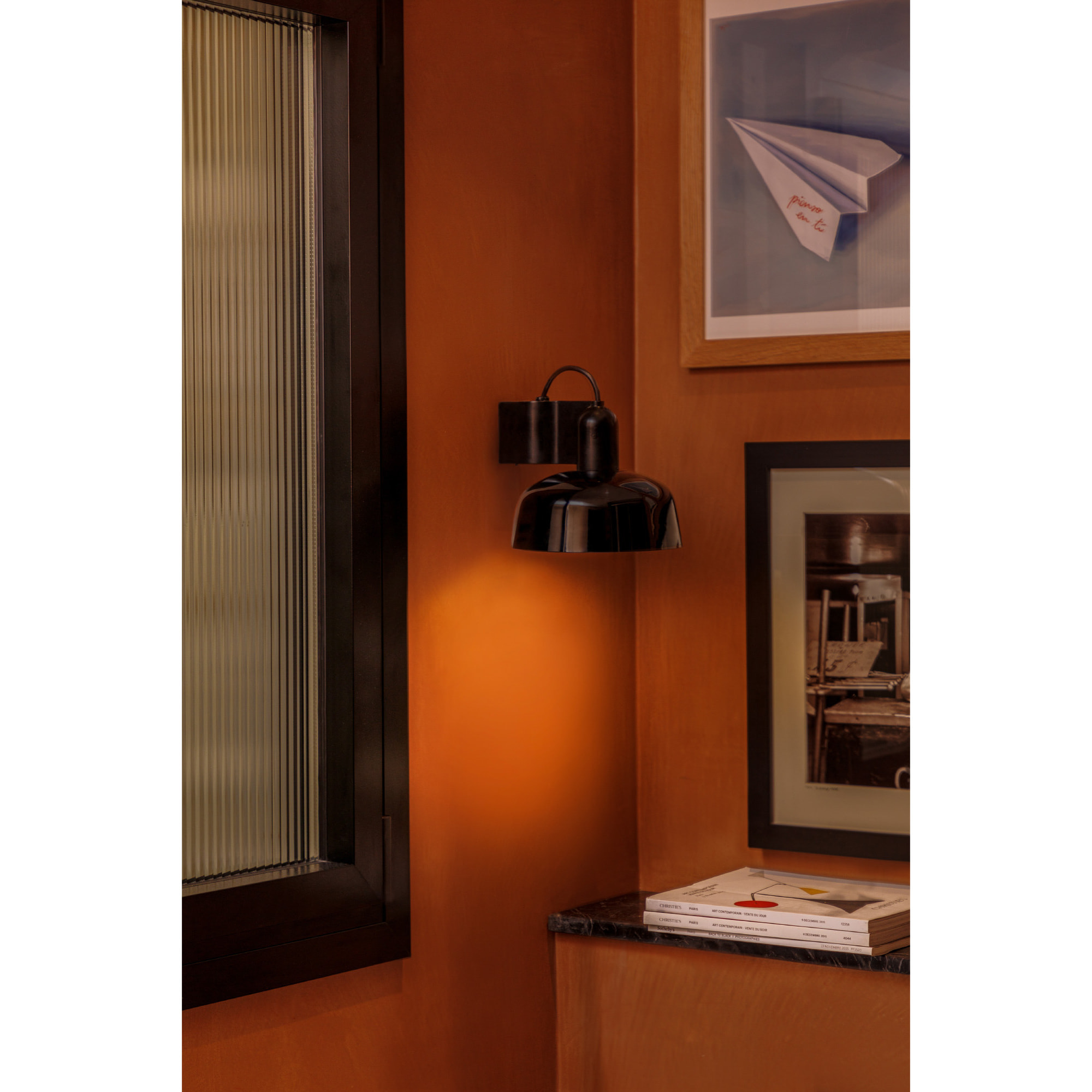 TATAWIN Lampada da parete vetro nera