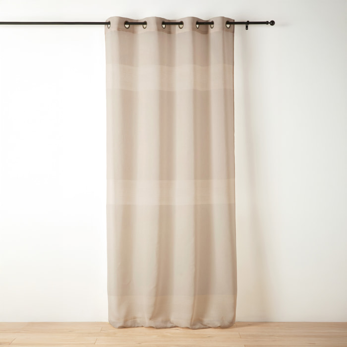 Voilage tamisant ajouré à esprit macramé - Beige