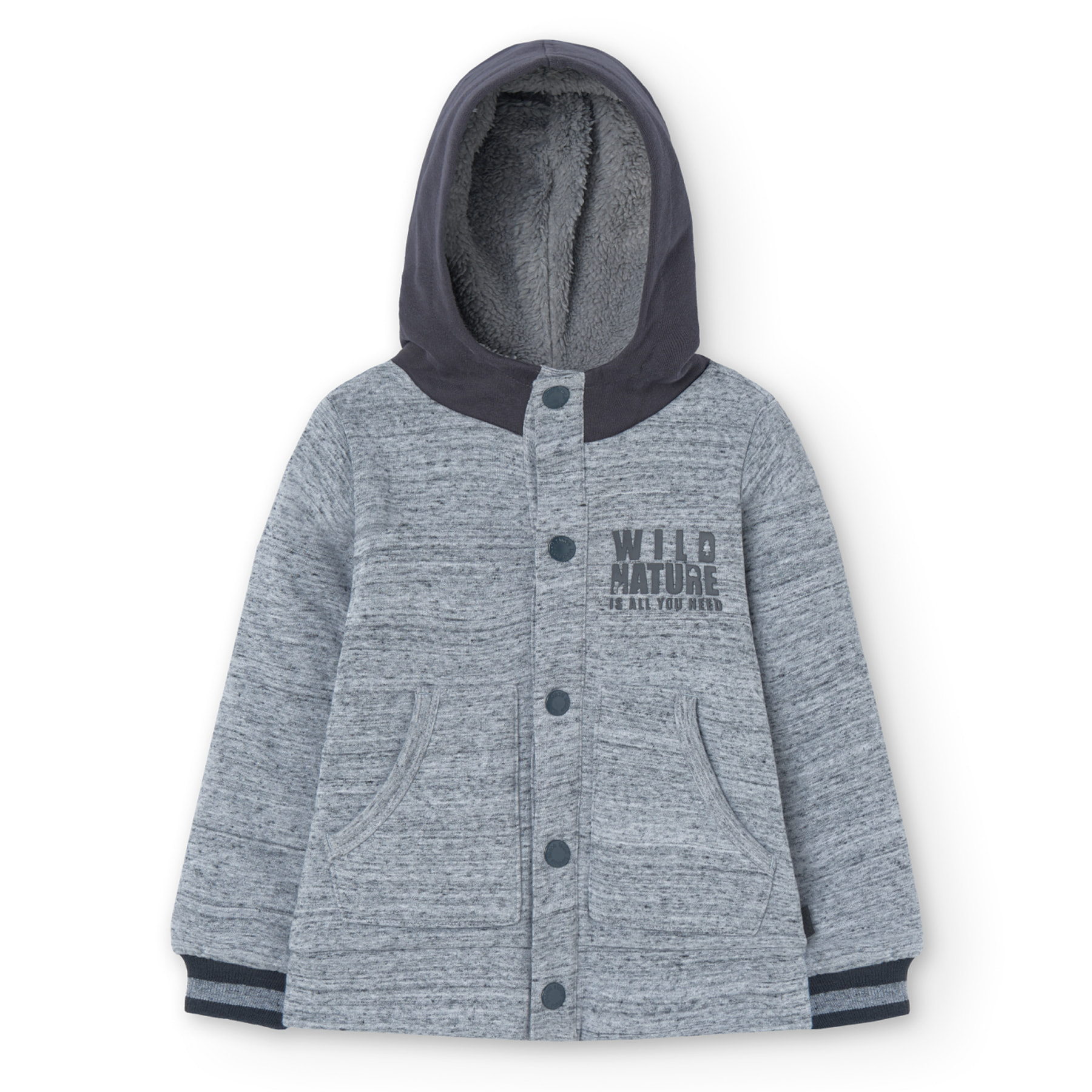 Cazadora felpa combinada de niño