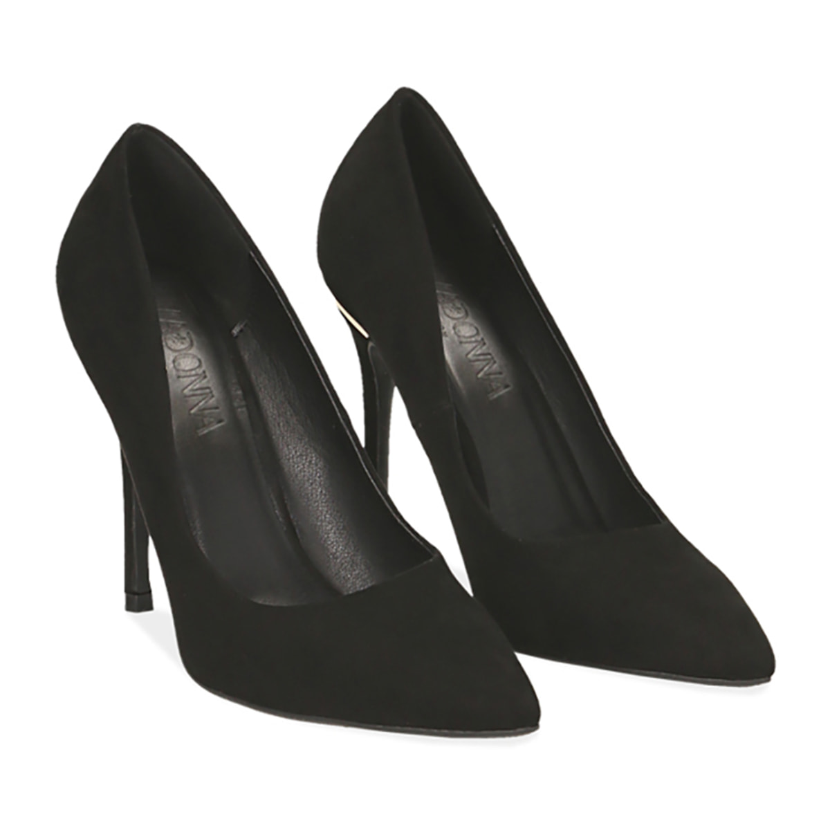 Décolleté nere in microfibra, tacco 11 cm