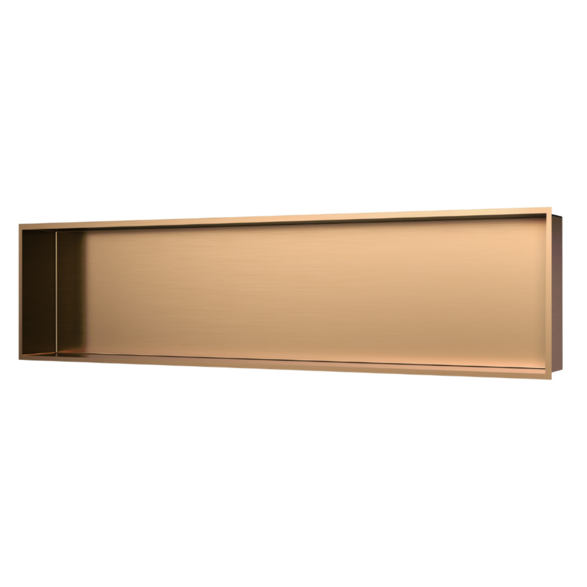 Aurum Niche de Douche à encastrer, Acier Inoxydable 304, 121x28x10cm, Cuivre brossé PVD (SATAURN12128BRG)