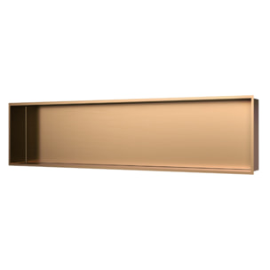 Aurum Niche de Douche à encastrer, Acier Inoxydable 304, 121x28x10cm, Cuivre brossé PVD (SATAURN12128BRG)