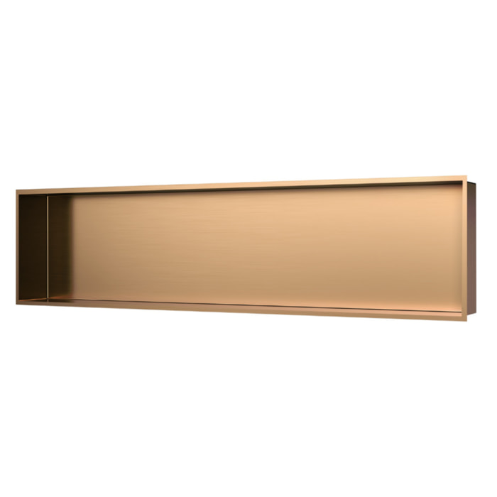 Aurum Niche de Douche à encastrer, Acier Inoxydable 304, 121x28x10cm, Cuivre brossé PVD (SATAURN12128BRG)