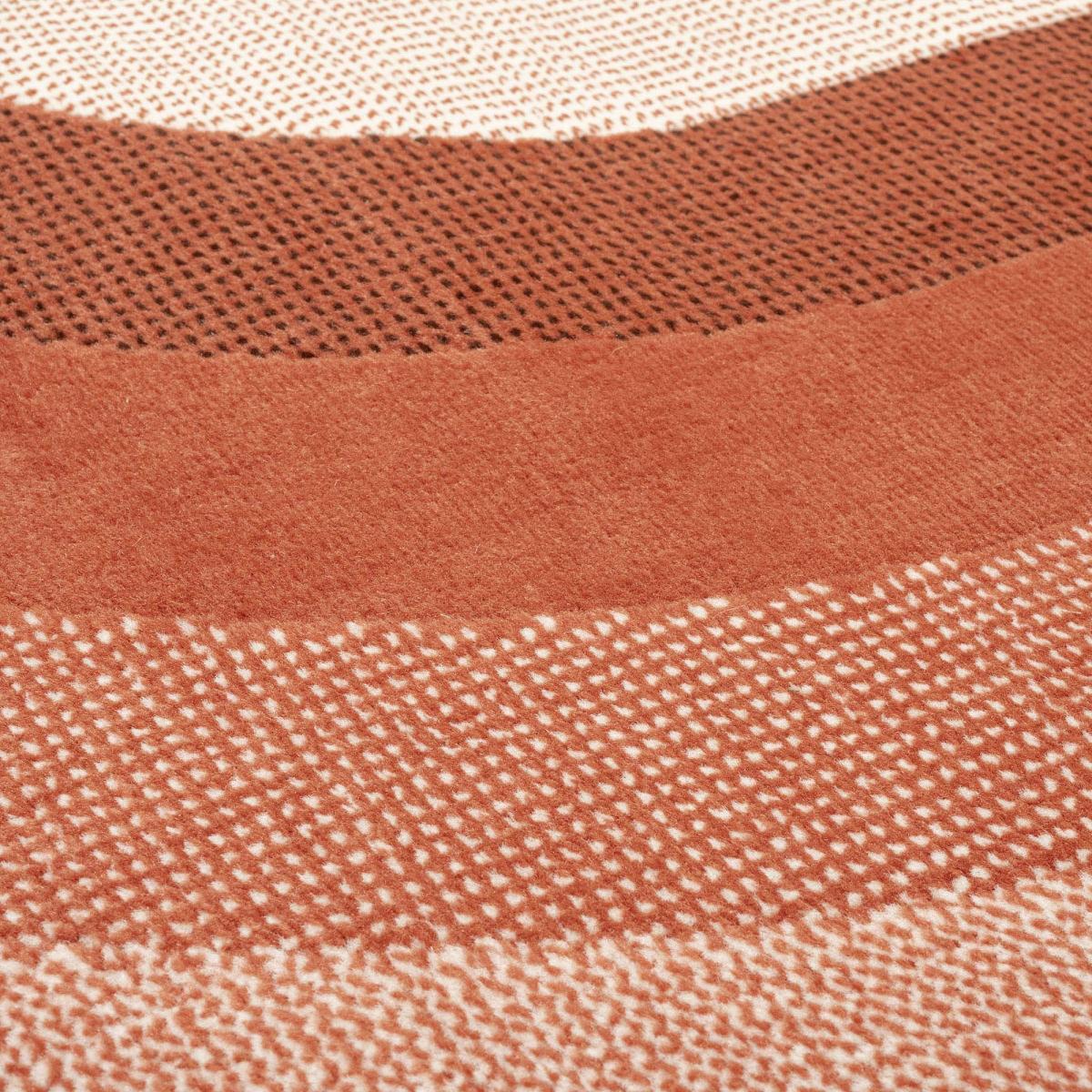 Tapis motif géométrique ovale dégradé, style rétro 70's