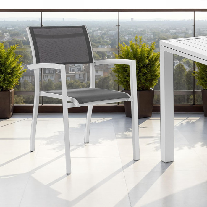 Tomasucci Lot 2 chaises avec accoudoirs intérieur/extérieur NYDRI Blanc