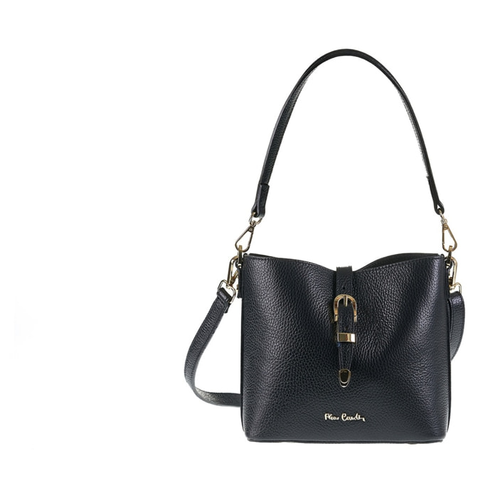 Borsa a spalla da donna Made in Italy - Modello Valeria Elite - 100% pelle - 22.0 x 19.5 x 10.5 cm