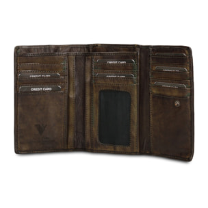 Portafoglio uomo in vera pelle - Modello Boreal - Casual - 14.0 x 9.0 x 4.5 cm