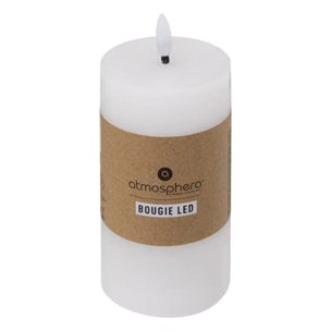 Bougie ronde LED Molia 7x15cm blanc