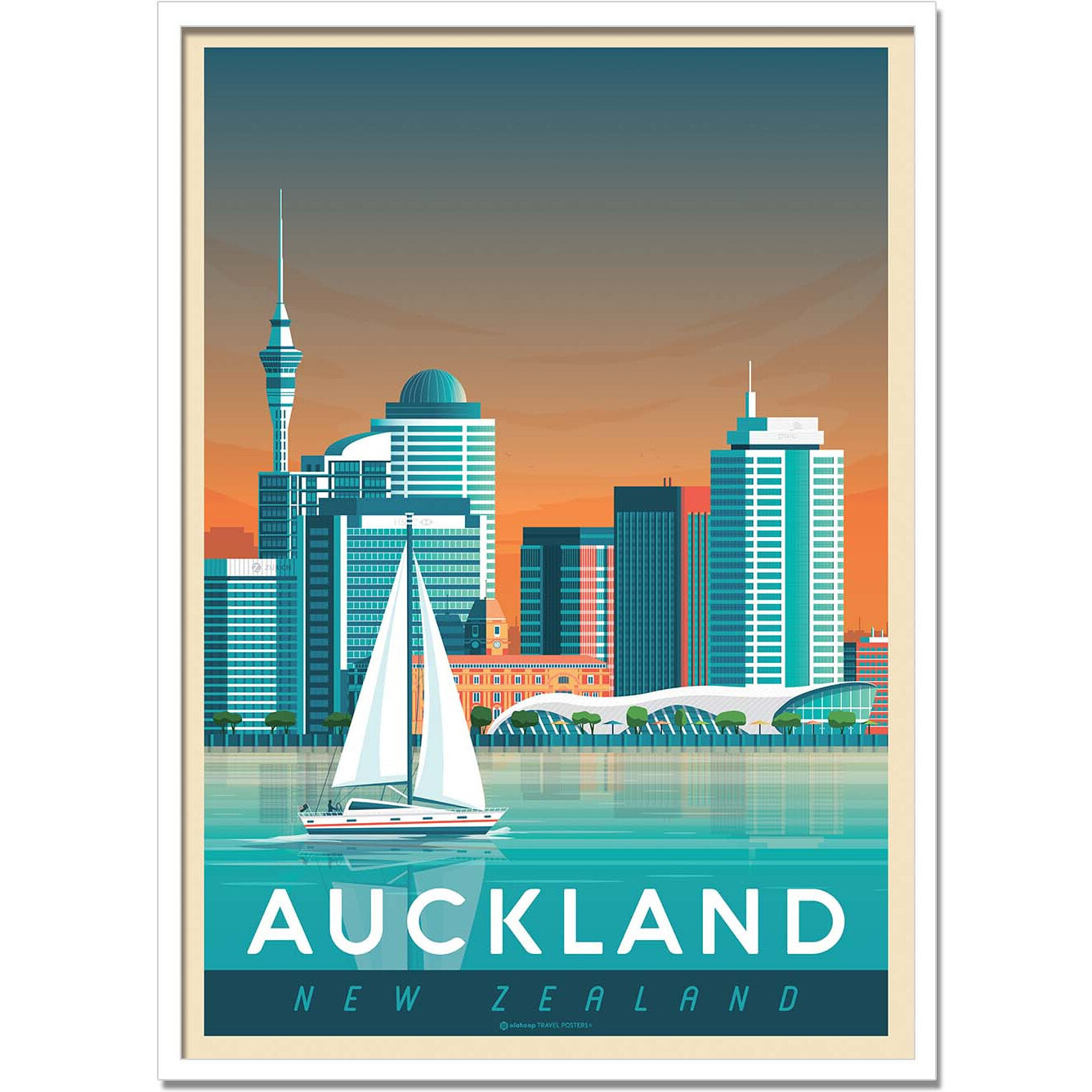 Affiche - Auckland - Olahoop Travel Posters