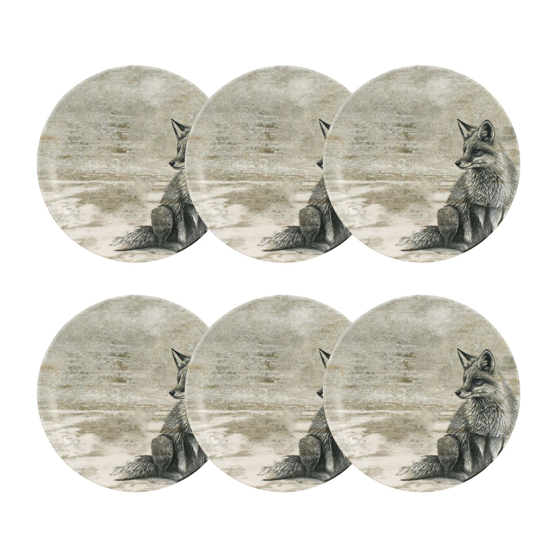 Lot de 6 assiettes à dessert en porcelaine 21cm LACHAT