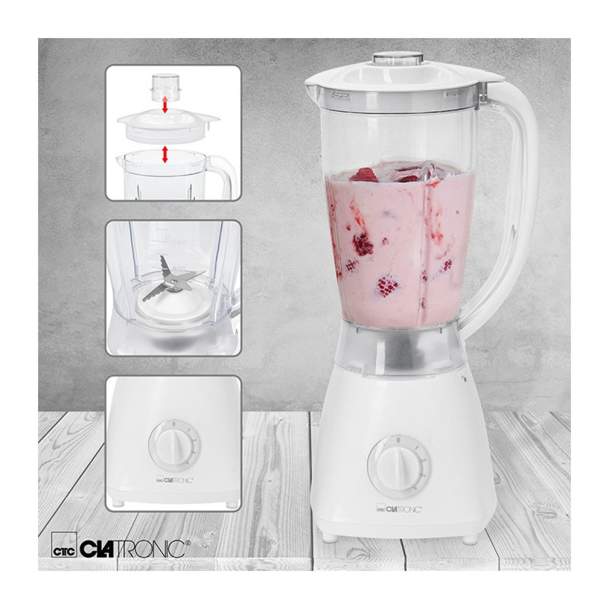 Blender Mixeur universel 1,5L 500W Clatronic UM 3470 Blanc