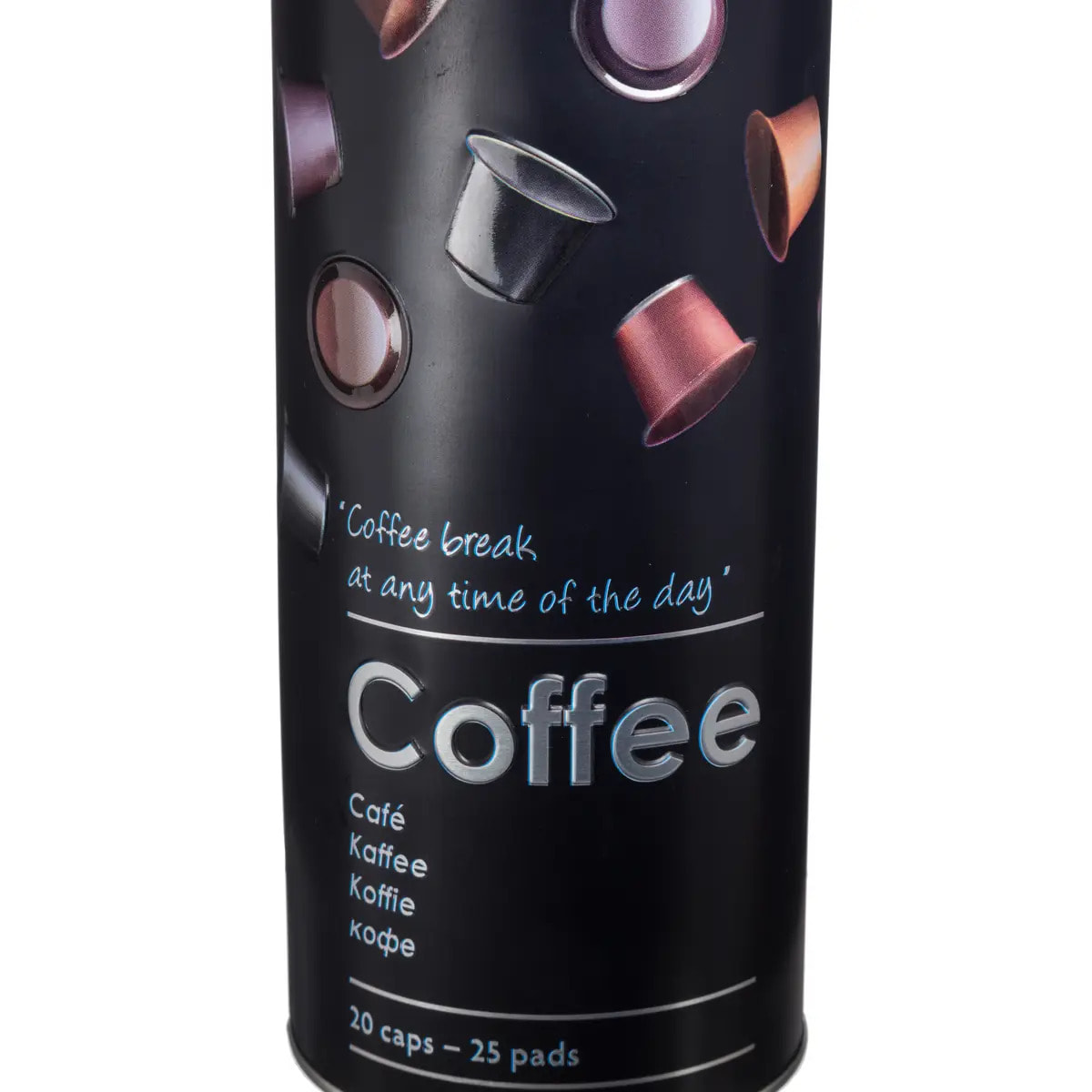 Boîte à café capsules métal "Black Edition" noir