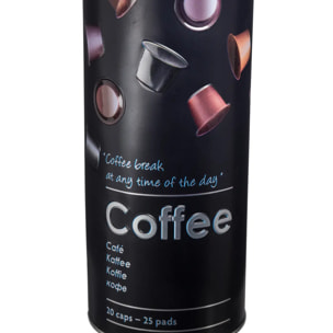 Boîte à café capsules métal "Black Edition" noir