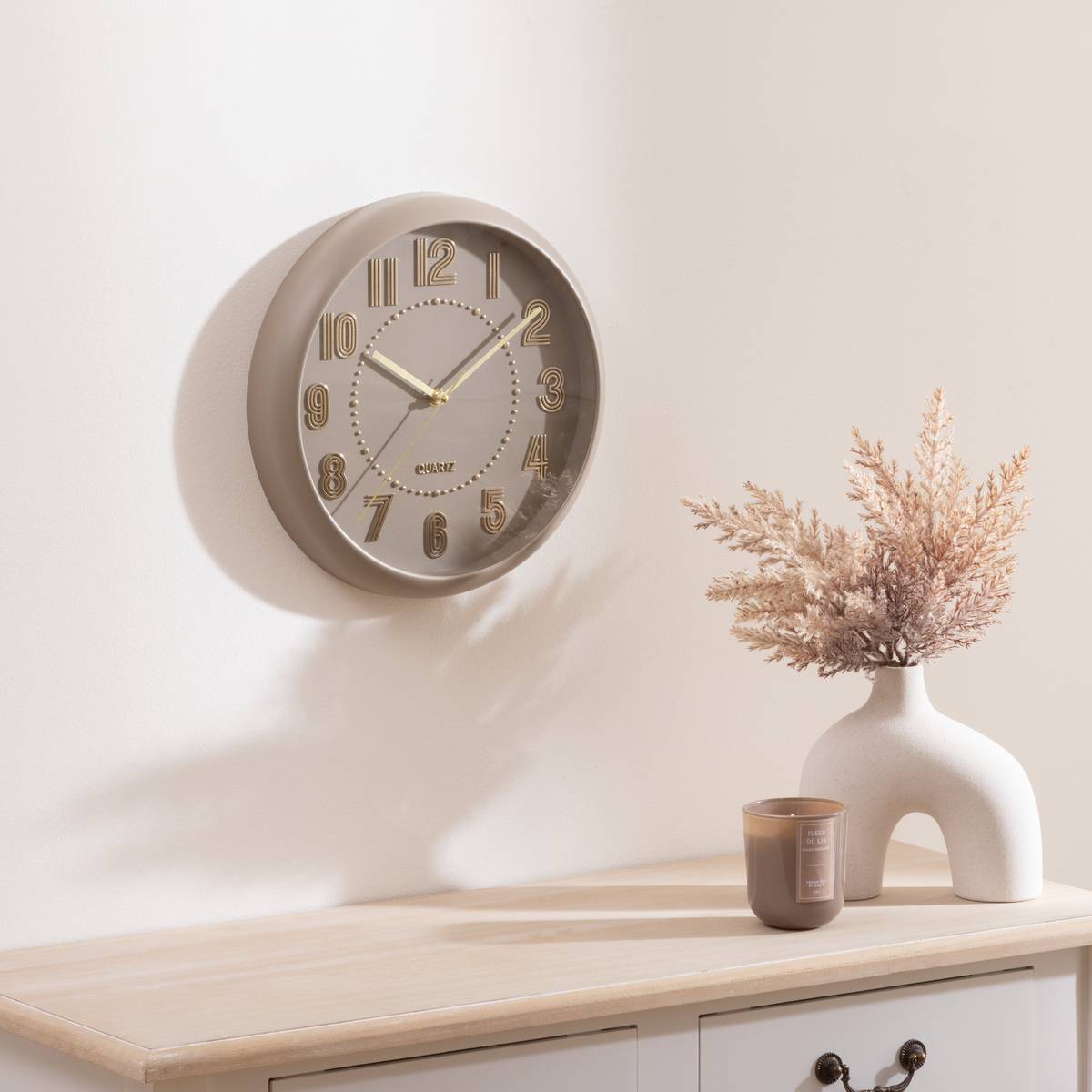 Horloge Alizee beige moyen D30cm