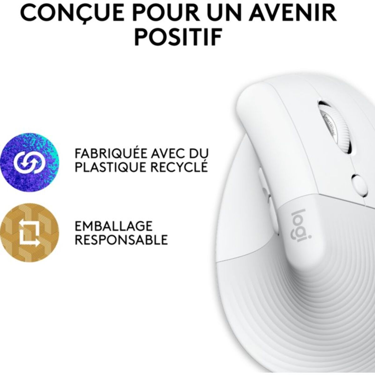 Souris sans fil LOGITECH Lift pour Mac Ergonomique