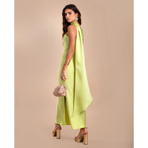 Vestido midi asimétrico con lazada