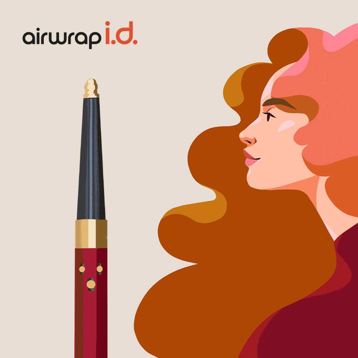 Sèche-cheveux multi-styler Dyson Airwrap i.d.™ pour cheveux lisses et ondulés en Red Velvet/Gold - Reconditionné