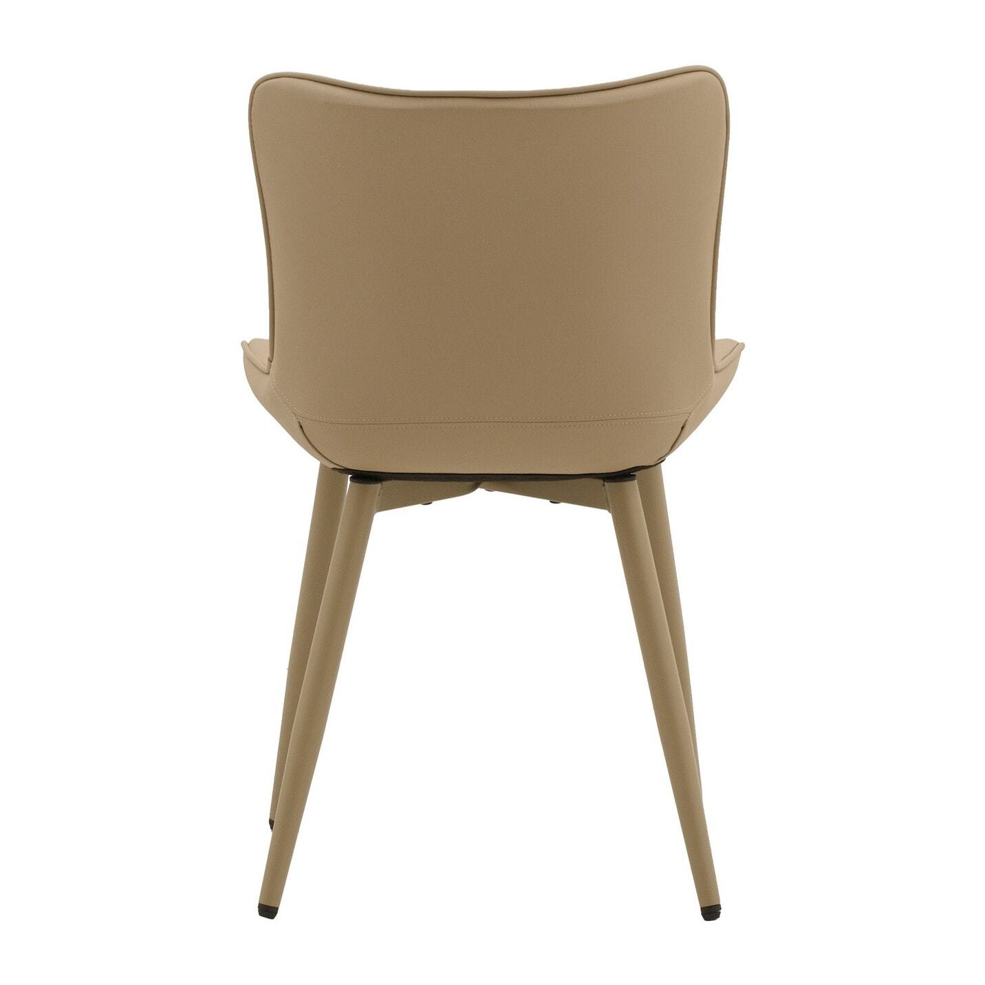 Set di 2 sedie KUDI CHIN in similpelle beige e gambe in metallo beige