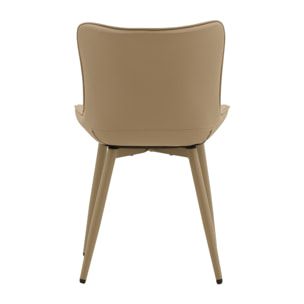 Set di 2 sedie KUDI CHIN in similpelle beige e gambe in metallo beige