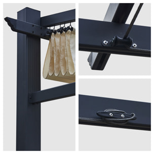 Pergola murale 3 × 4m FRÉJUS beige - structure aluminium