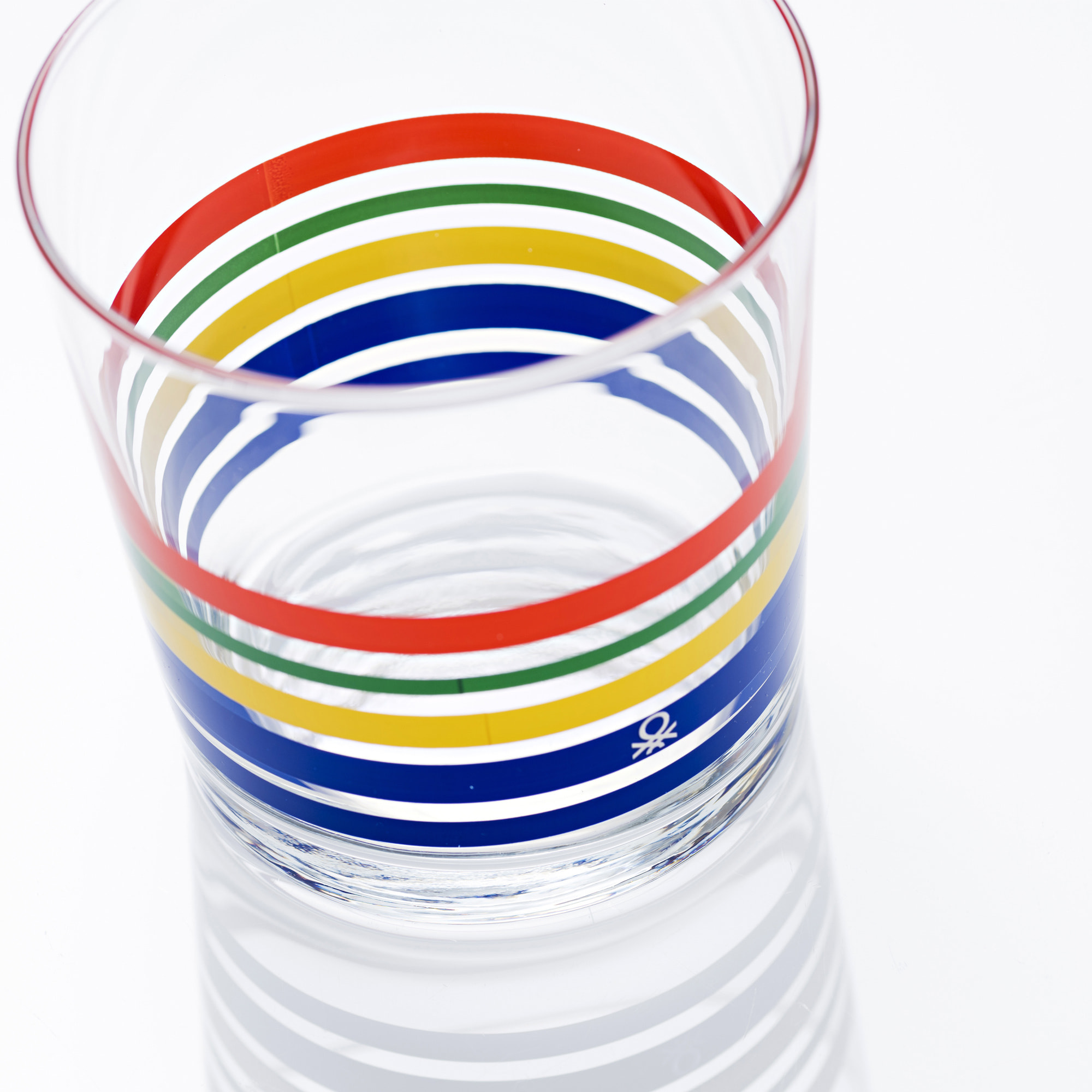 Set 4pcs vasos de agua cristal rayas finas multicolor  benetton