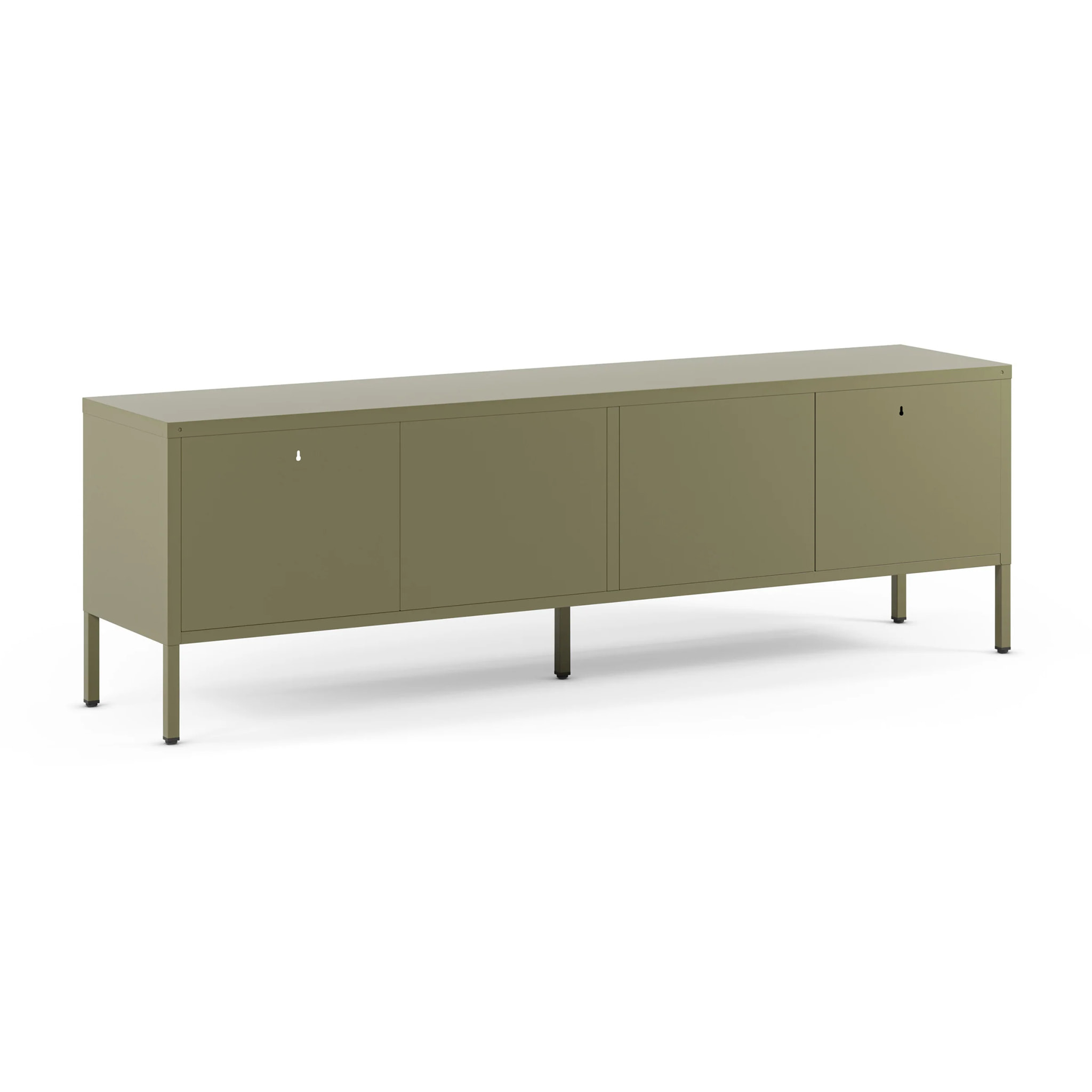 Meuble TV en métal vert kaki 2 portes, 160 cm - Latem