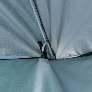 Sombrilla de Playa con Panel Lateral Ø220x220 cm Parasol para Terraza con Apertura Manual 8 Varillas de Acero y Bolsa de Transporte para Jardín Piscina Verde